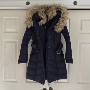 Puffer Coat by Marciano, size - XS, color - Navy/blue, condition-good